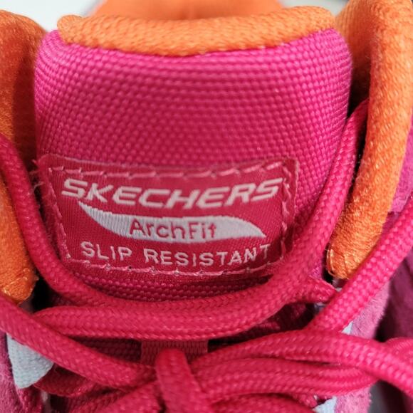 Skechers Work Max Cushioning Arch Fit Composite  Toe  Pink Suede Size 7 - Picture 9 of 13